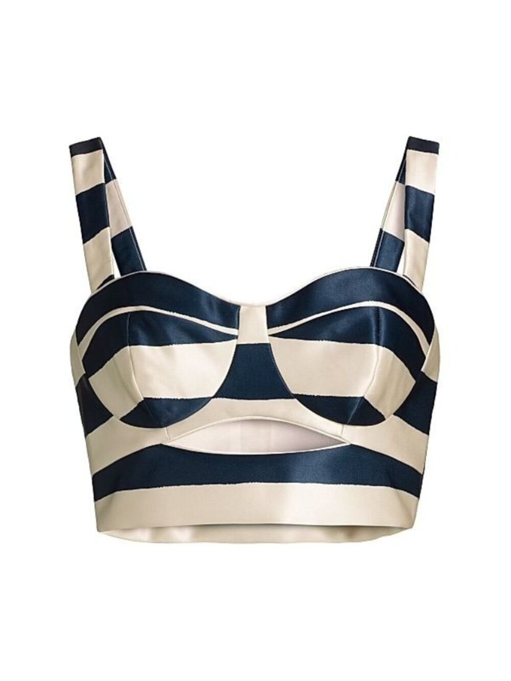 NICHOLAS THE LABEL Sasha Navy Cream Striped Crop Striped Bustier Top Sz 6 NWT